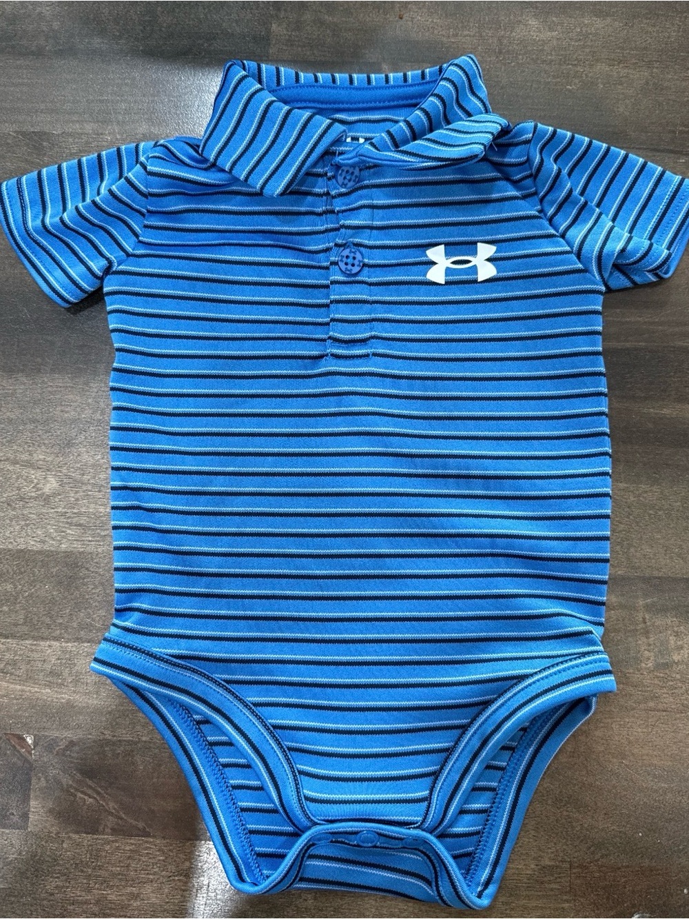 Under Armour Blue Striped Polo Bodysuit for Baby